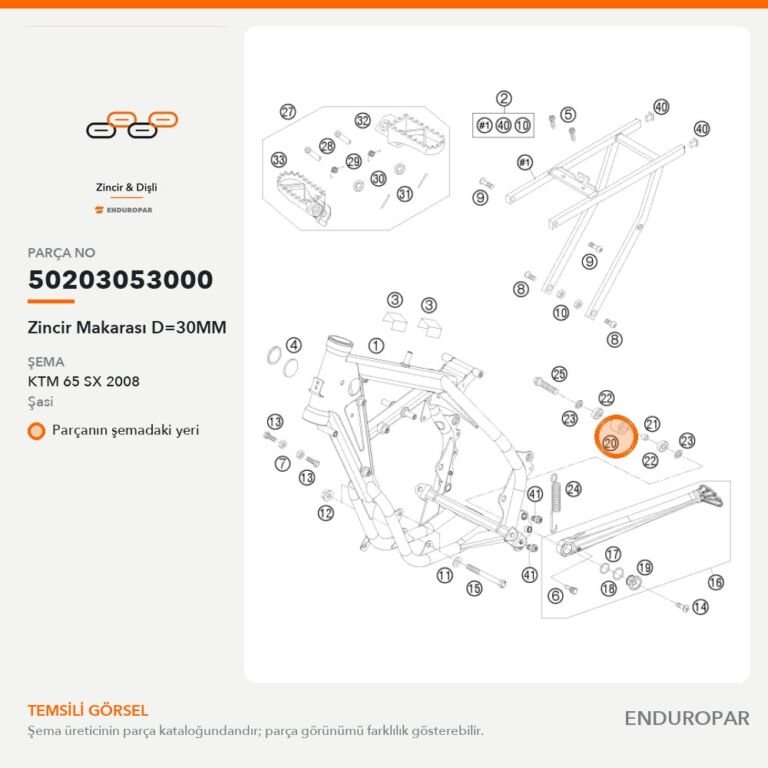Zincir Makarası D=30MM 50203053000 parça şeması