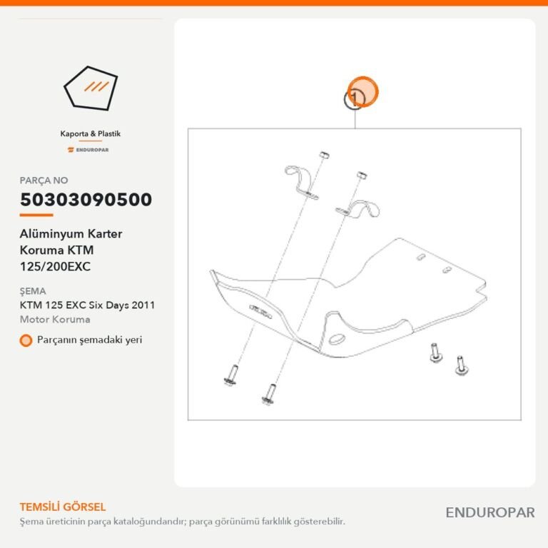 Alüminyum Karter Koruma KTM 125/200EXC 50303090500 parça şeması