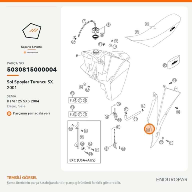 Sol Spoyler Turuncu SX 2001 5030815000004 parça şeması