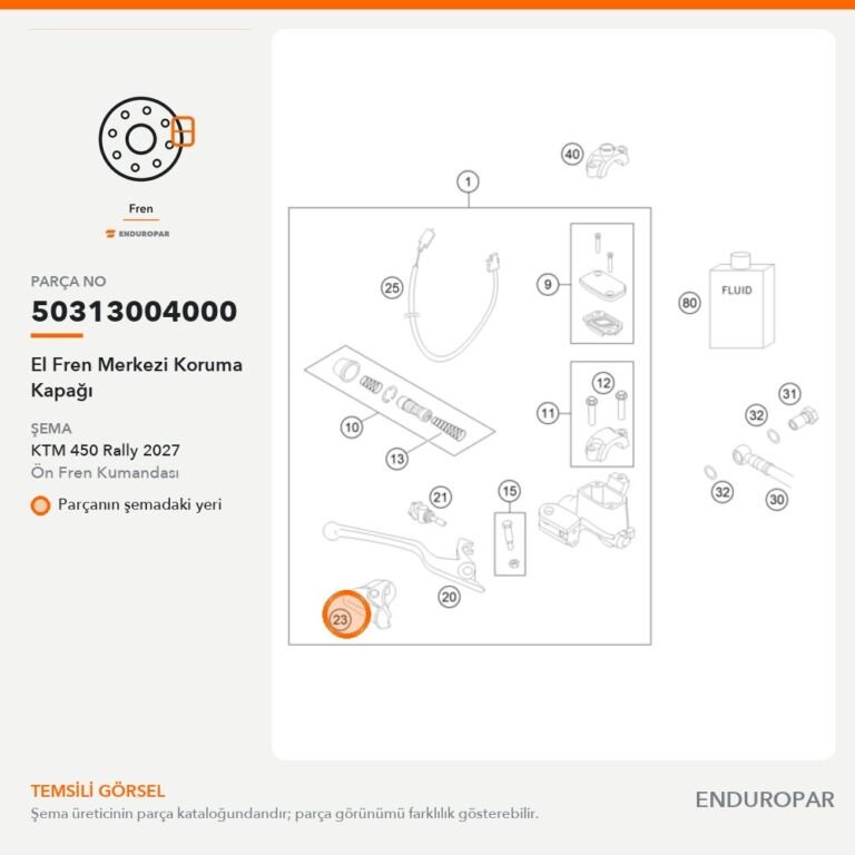 El Fren Merkezi Koruma Kapağı 50313004000 parça şeması
