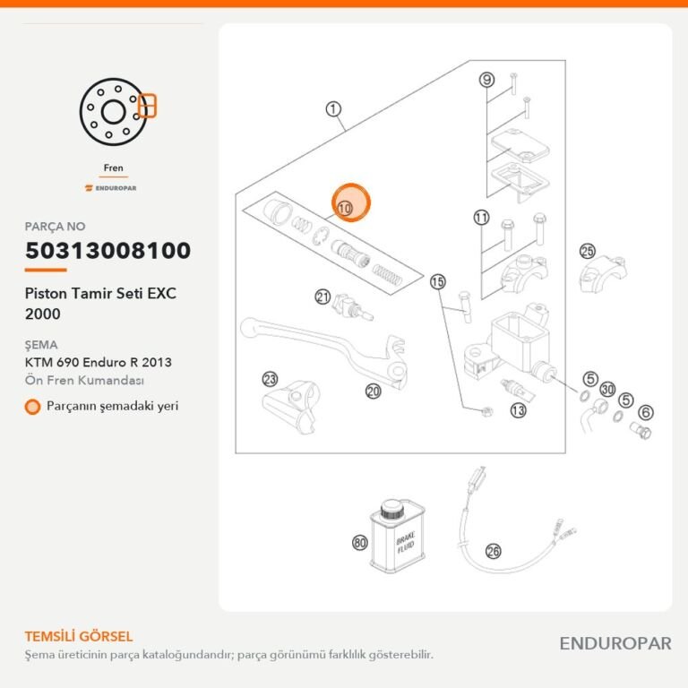 Piston Tamir Seti EXC 2000 50313008100 parça şeması