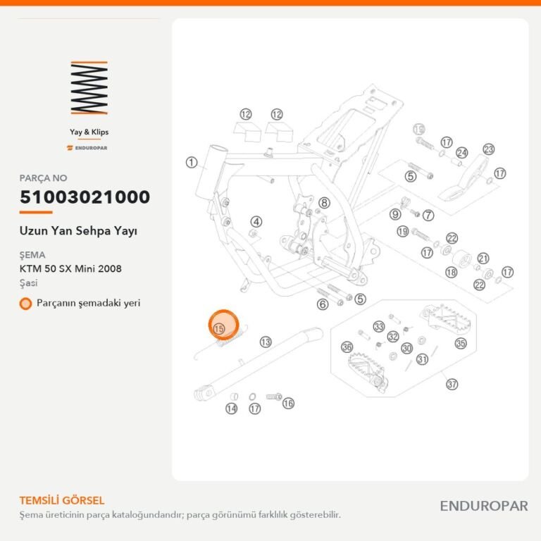 Uzun Yan Sehpa Yayı 51003021000 parça şeması
