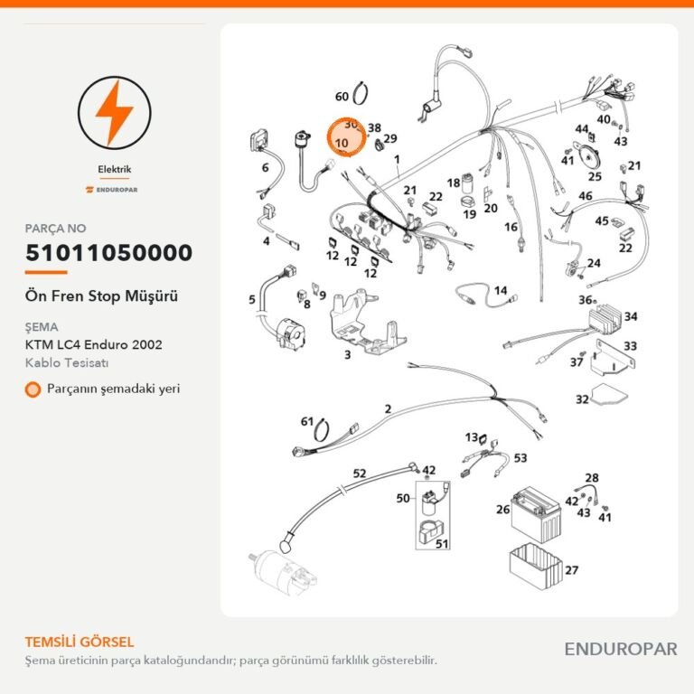 Ön Fren Stop Müşürü 51011050000 parça şeması