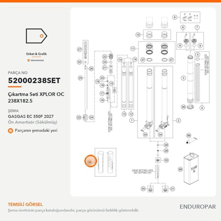 Çıkartma Seti XPLOR OC 238X182.5 52000238SET parça şeması