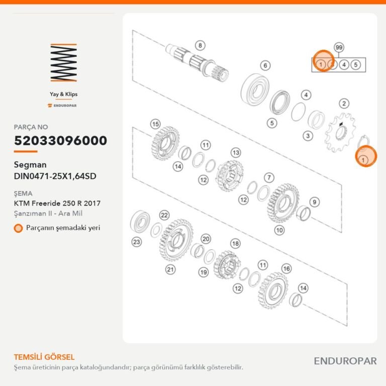Segman DIN0471-25X1,64SD 52033096000 parça şeması