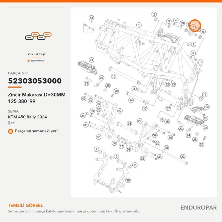 Zincir Makarası D=30MM 125-380 '99 52303053000 parça şeması