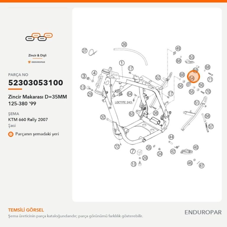Zincir Makarası D=35MM 125-380 '99 52303053100 parça şeması