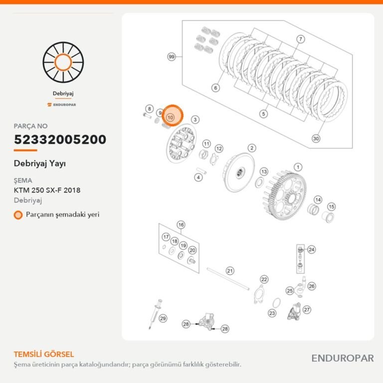 Debriyaj Yayı 52332005200 parça şeması