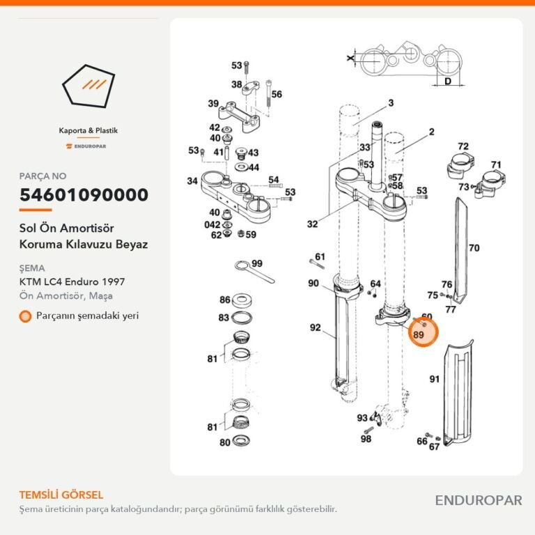 Sol Ön Amortisör Koruma Kılavuzu Beyaz 54601090000 parça şeması