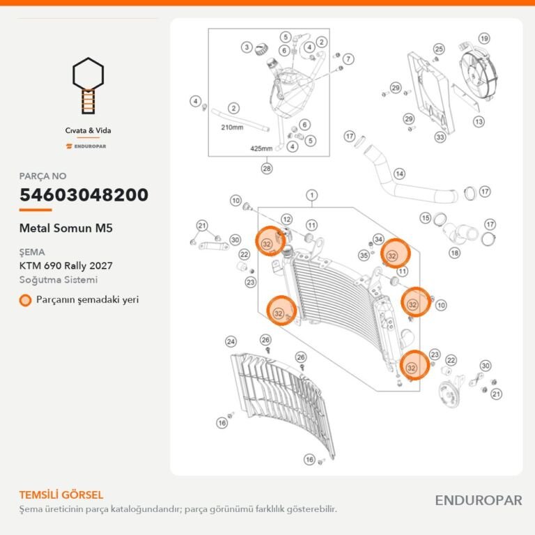 Metal Somun M5 54603048200 parça şeması