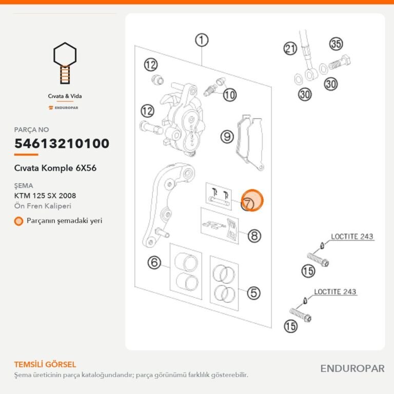 Cıvata Komple 6X56 54613210100 parça şeması