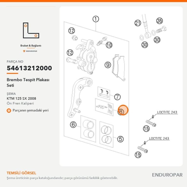 Brembo Tespit Plakası Seti 54613212000 parça şeması