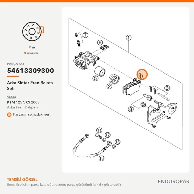 Arka Sinter Fren Balata Seti 54613309300 parça şeması