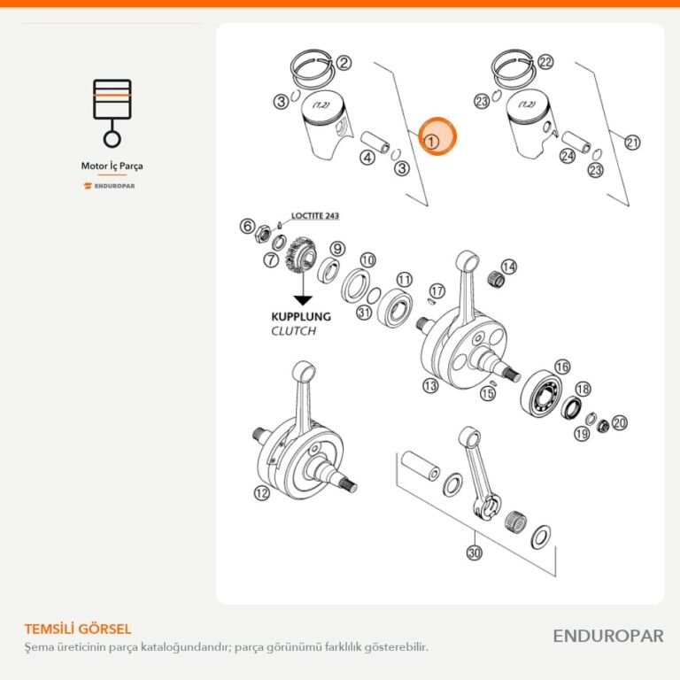 Piston Komple Ölçü I 66,4MM 250 2000 54630207000 I parça şeması