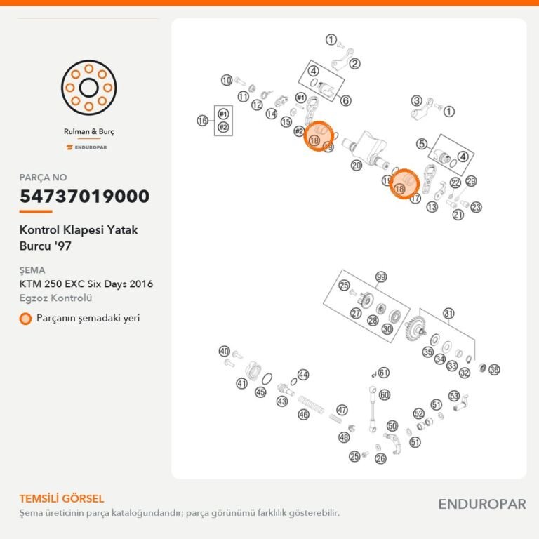 Kontrol Klapesi Yatak Burcu '97 54737019000 parça şeması