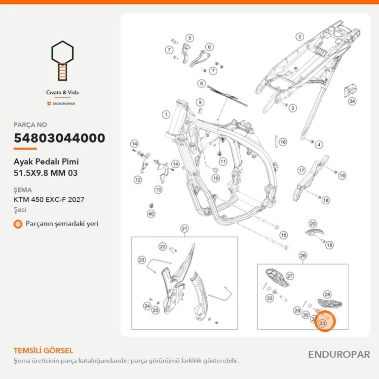 Ayak Pedalı Pimi 51.5X9.8 MM 03 54803044000 parça şeması
