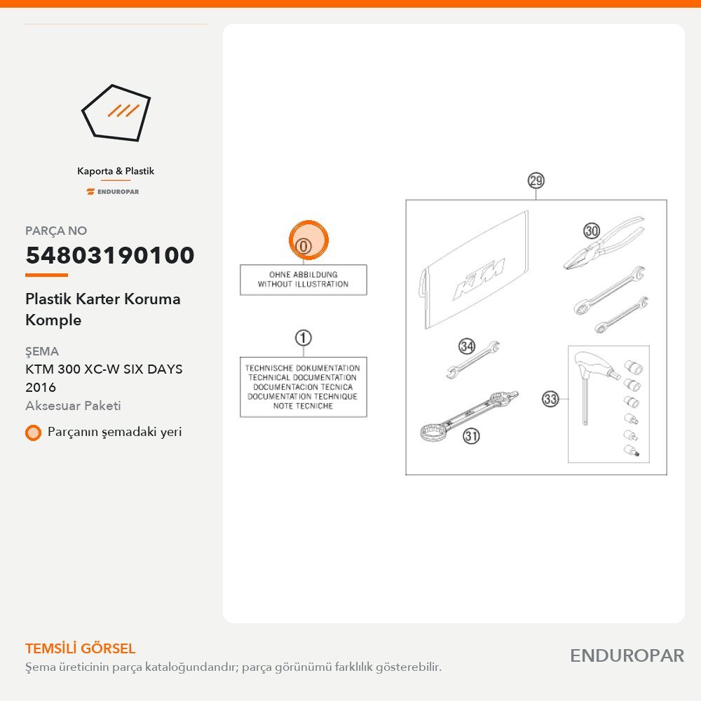 Plastik Karter Koruma Komple 54803190100 parça şeması