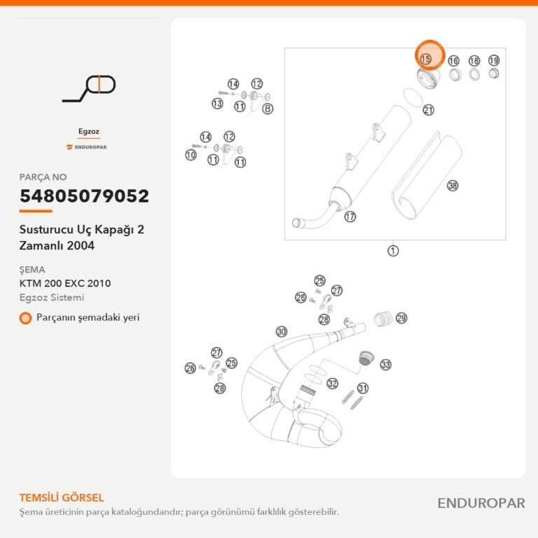 Susturucu Uç Kapağı 2 Zamanlı 2004 54805079052 parça şeması