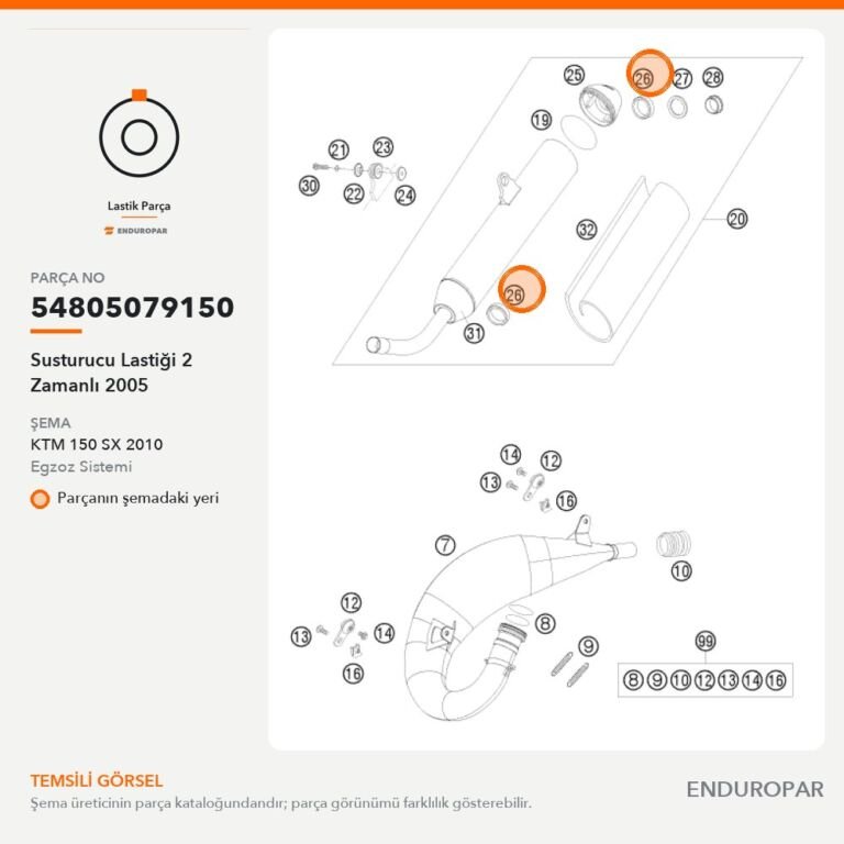 Susturucu Lastiği 2 Zamanlı 2005 54805079150 parça şeması