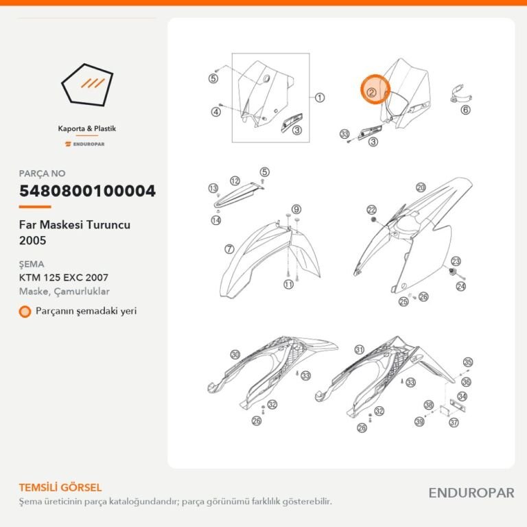 Far Maskesi Turuncu 2005 5480800100004 parça şeması