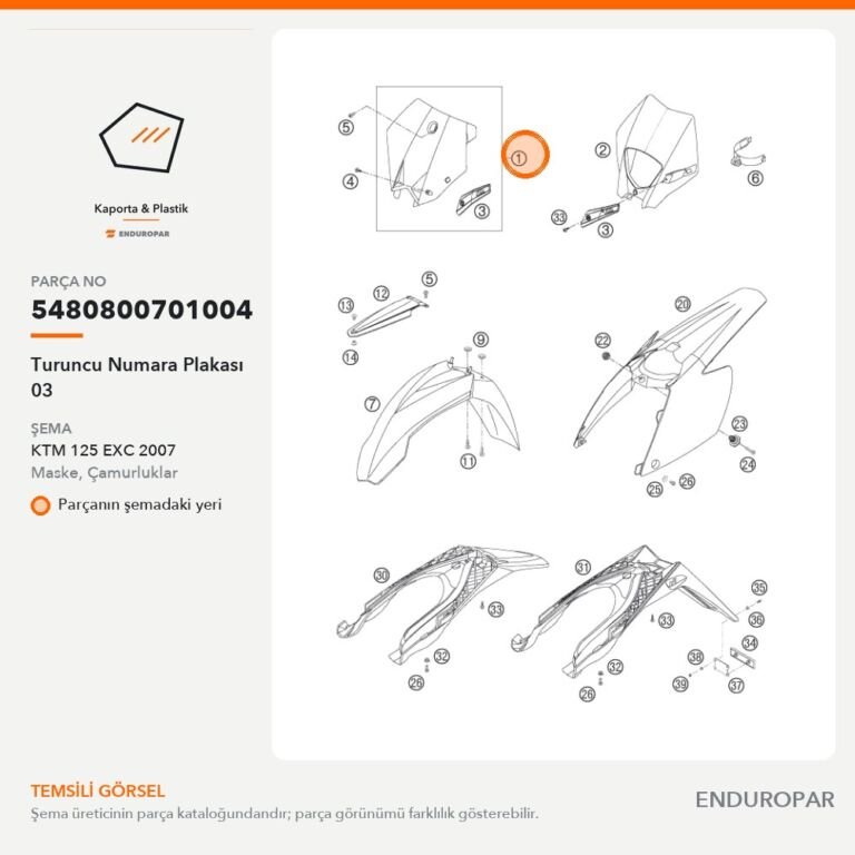 Turuncu Numara Plakası 03 5480800701004 parça şeması