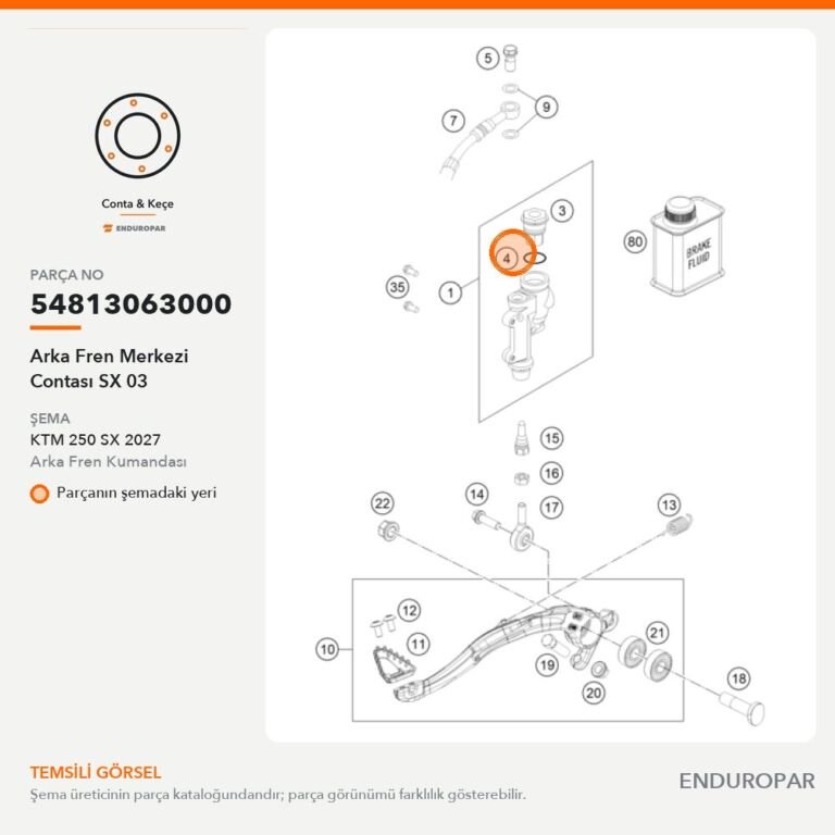 Arka Fren Merkezi Contası SX 03 54813063000 parça şeması