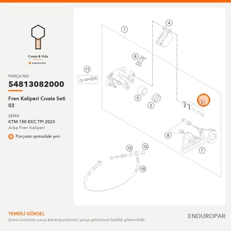 Fren Kaliperi Cıvata Seti 03 54813082000 parça şeması