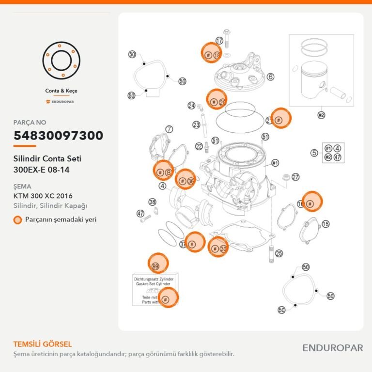 Silindir Conta Seti 300EX-E 08-14 54830097300 parça şeması