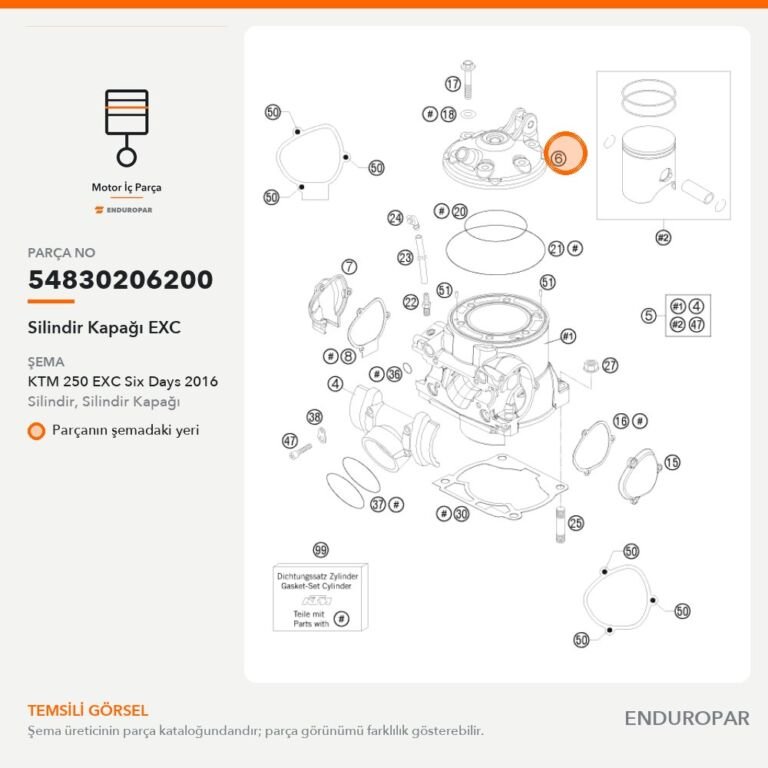 Silindir Kapağı EXC 54830206200 parça şeması