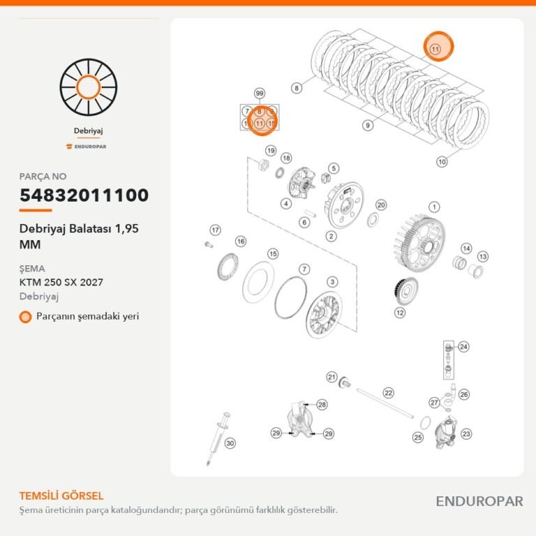 Debriyaj Balatası 1,95 MM 54832011100 parça şeması