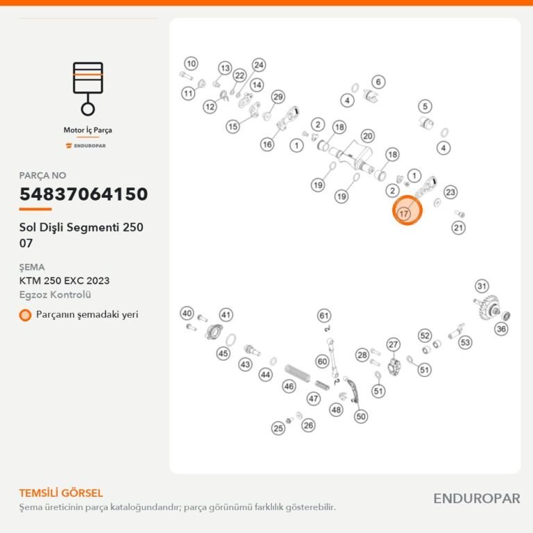 Sol Dişli Segmenti 250 07 54837064150 parça şeması