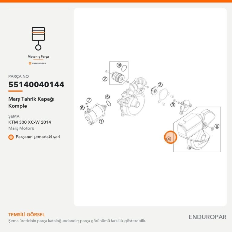 Marş Tahrik Kapağı Komple 55140040144 parça şeması