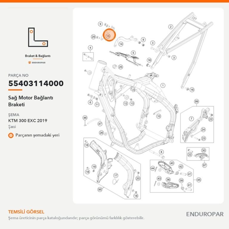 Sağ Motor Bağlantı Braketi 55403114000 parça şeması