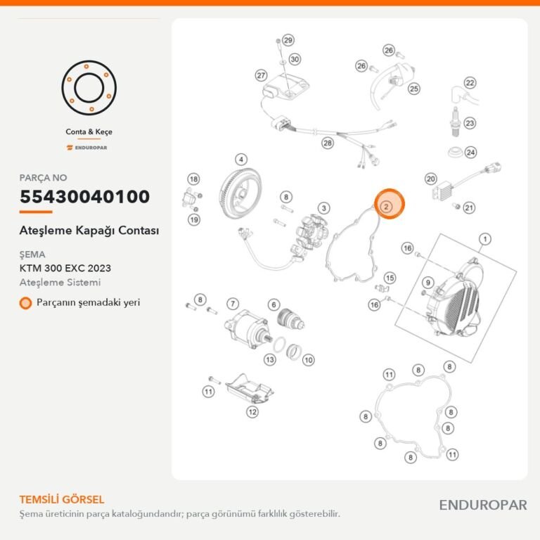 Ateşleme Kapağı Contası 55430040100 parça şeması