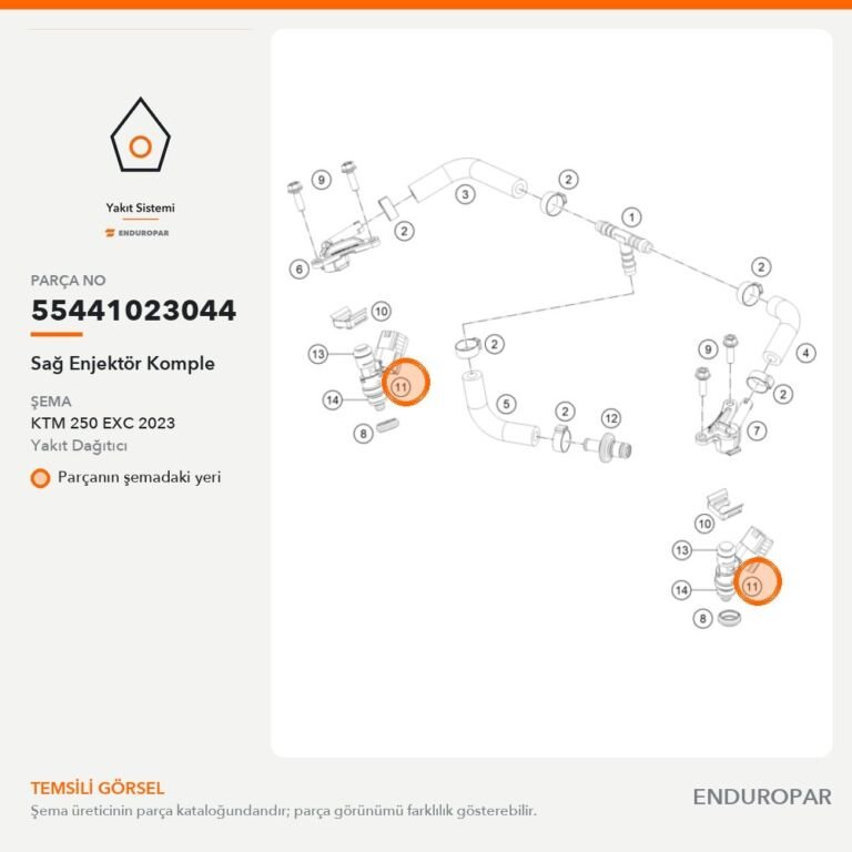 Sağ Enjektör Komple 55441023044 parça şeması