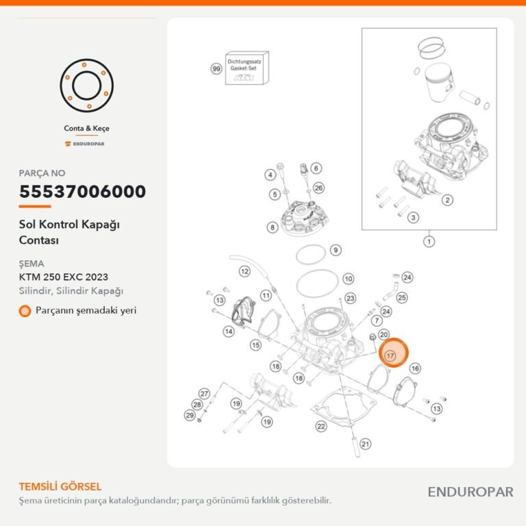Sol Kontrol Kapağı Contası 55537006000 parça şeması