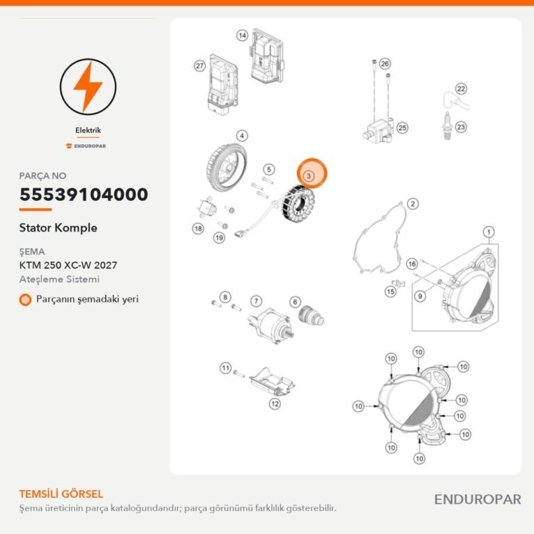 Stator Komple 55539104000 parça şeması