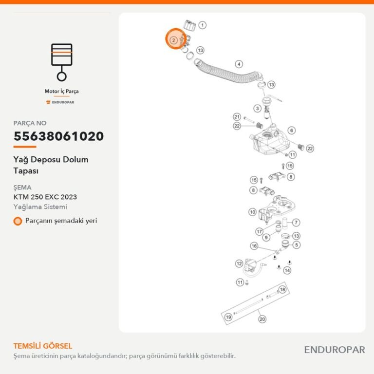 Yağ Deposu Dolum Tapası 55638061020 parça şeması