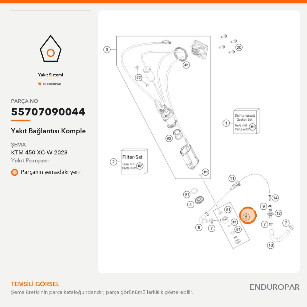 Yakıt Bağlantısı Komple 55707090044 parça şeması