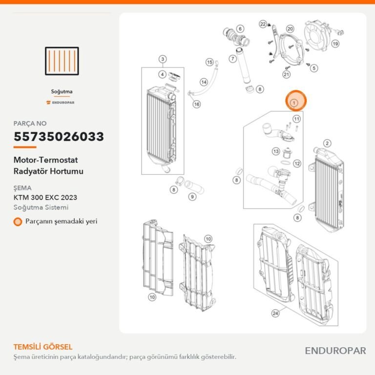 Motor-Termostat Radyatör Hortumu 55735026033 parça şeması