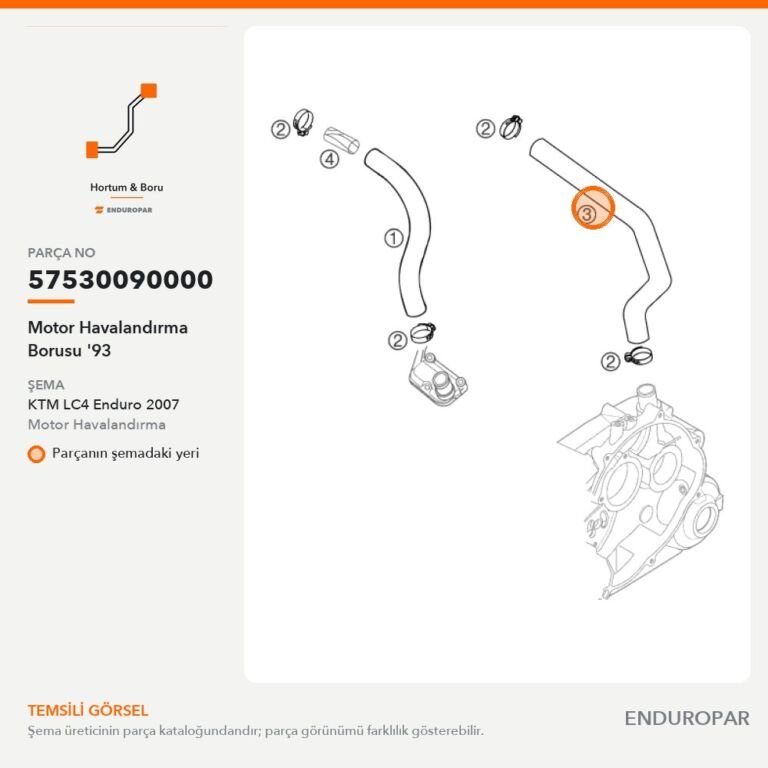 Motor Havalandırma Borusu '93 57530090000 parça şeması