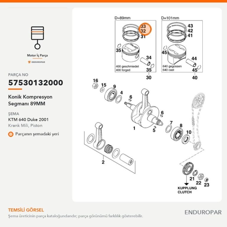 Konik Kompresyon Segmanı 89MM 57530132000 parça şeması