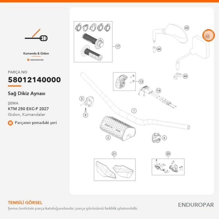 Sağ Dikiz Aynası 58012140000 parça şeması
