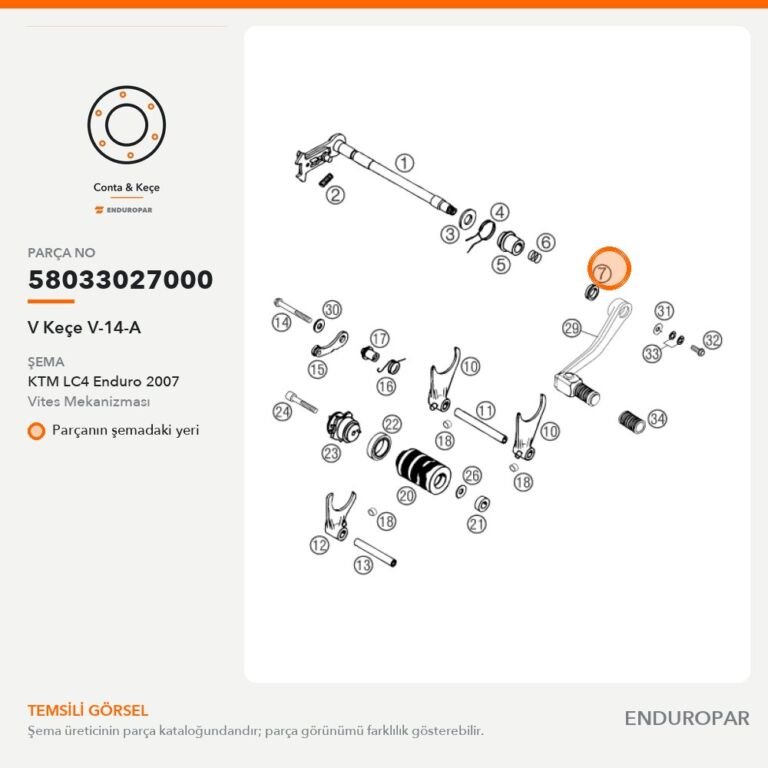 V Keçe V-14-A 58033027000 parça şeması