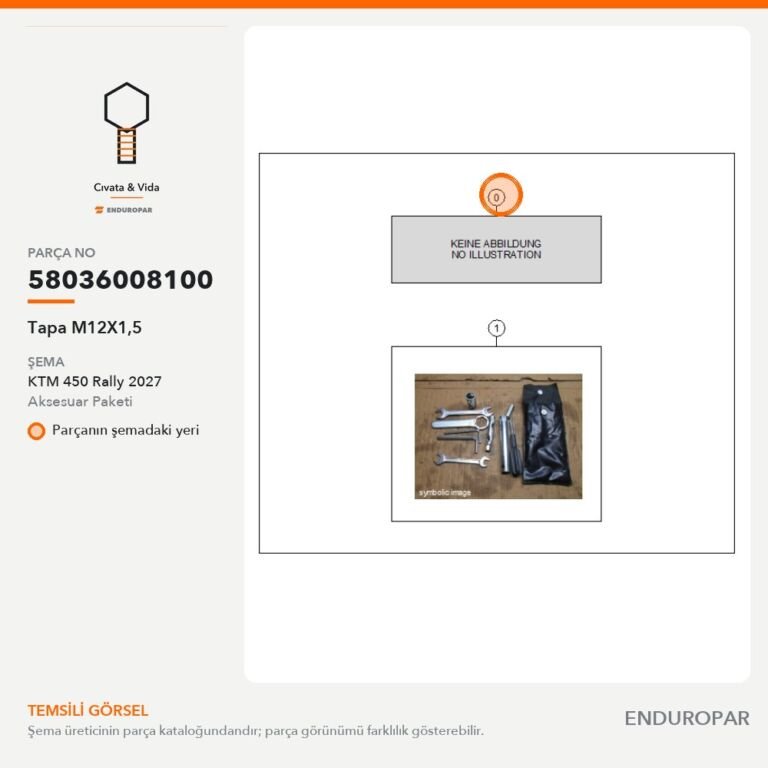 Tapa M12X1,5 58036008100 parça şeması