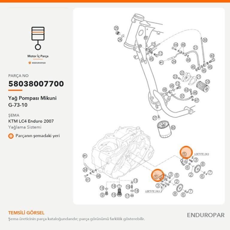 Yağ Pompası Mikuni G-73-10 58038007700 parça şeması