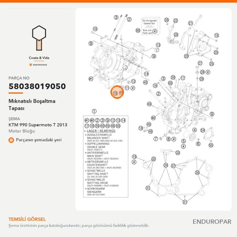 Mıknatıslı Boşaltma Tapası 58038019050 parça şeması