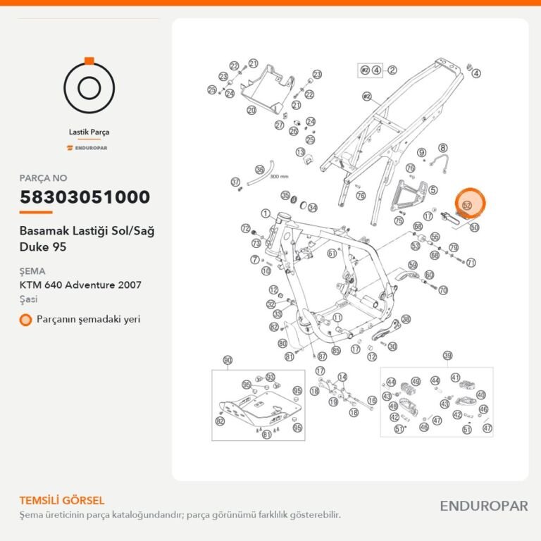 Basamak Lastiği Sol/Sağ Duke 95 58303051000 parça şeması
