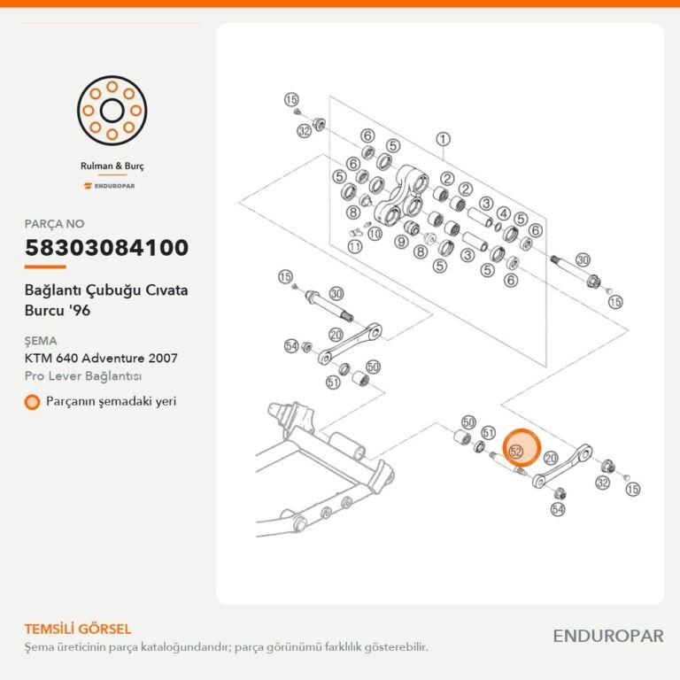Bağlantı Çubuğu Cıvata Burcu '96 58303084100 parça şeması