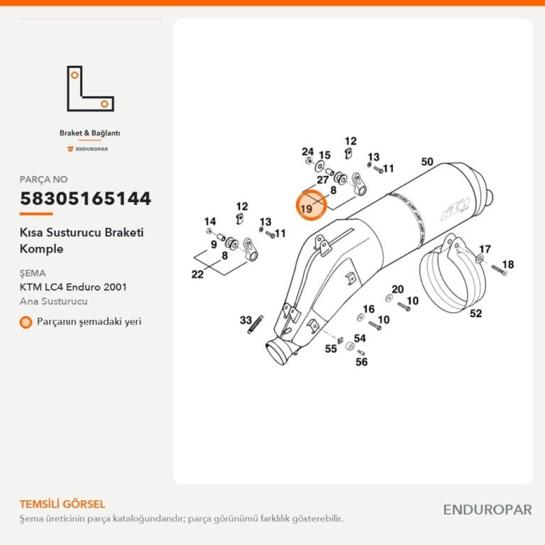 Kısa Susturucu Braketi Komple 58305165144 parça şeması